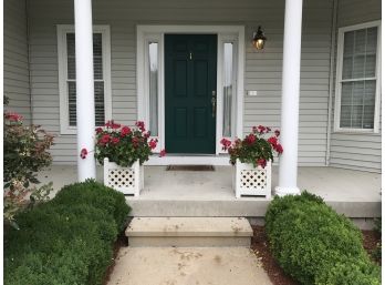Two White Outdoor Planters