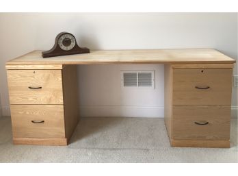 Two Drawer File Cabinets And Wooden Top