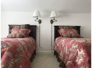 Two Matching Wooden Twin Headboards