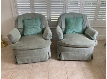 Pair Of Matching Vintage Swivel Club Style Chairs