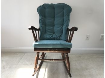 Natural Finish Rocker With Stenciled Details