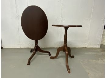 Set Of 2 Matching Bombay Company Tilt Top Oval Side Tables
