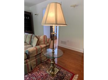 Brass Lamp With A Glass Tray