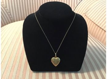 Heart Shaped 14K Gold Filled Locket And Chain - Lot #18