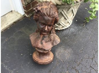 Antique Cast Iron Female Bust