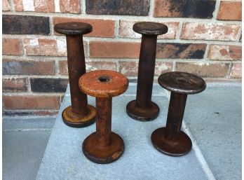 Four Antique Wooden Spools - Box #1