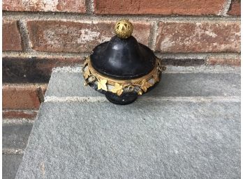 Covered Alabaster Pedestal Bowl