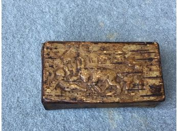 Vintage And Carved Scenic Wooden Box