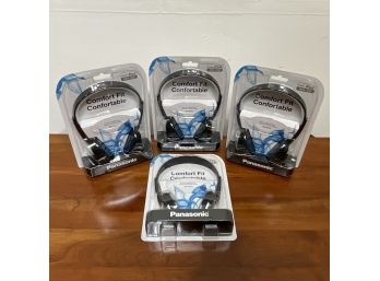 Set Of 4 New Panasonic Comfort Fit Headphones