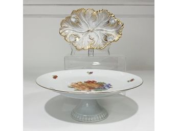 Ornate White & Gold Bareuther Dish And RPM Cake Stand
