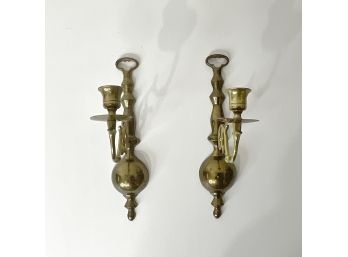 Pair Of Brass Wall Sconces For Candles