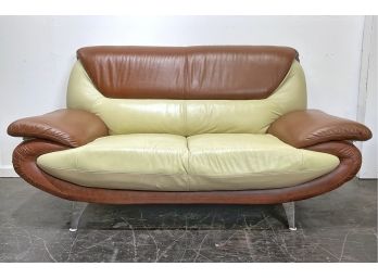 Contemporary Bonded Leather Loveseat