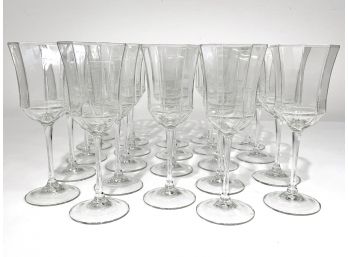 Vintage Hexagonal Stemmed Wine Glasses