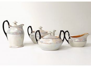 Phoenix China 1930's Czech Iridescent Lusterware Tea Set