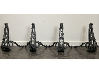 Set Of 4 Vintage Wrought Iron Table Legs
