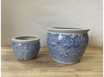 Blue And White Ceramic Planters