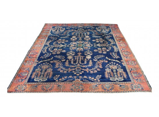 Authentic Antique Persian SAROUK Hand Made Hand Knotted Wool Carpet 9ft3in X 11ft (Retail $1209)