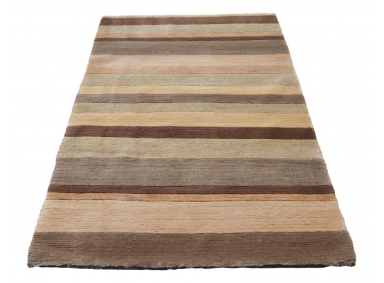 Earth Tone Indian Wool Carpet 4ft X 8ft