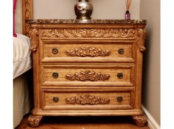 JEFFCO FINE FURNITURE Marble Top 3 Drawer Nightstand 2 Of 2