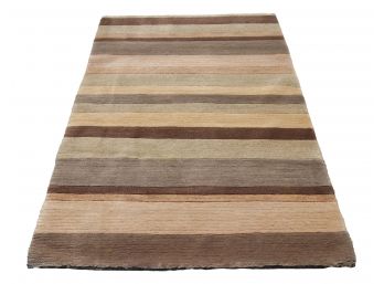 Earth Tone Indian Wool Carpet 4ft X 8ft