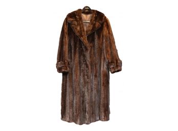 Full Length Flaired Natural MINK COAT With Belted Cuffs