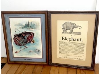 2 Framed Prints 'The Elephant' And 'The Search' By Gary Patterson