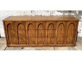 Mid Century Nine Drawer Wooden Dresser