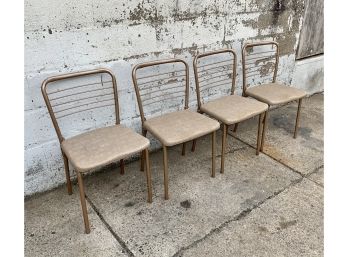 Set Of Four Mid Century Folding Chairs By Cosco
