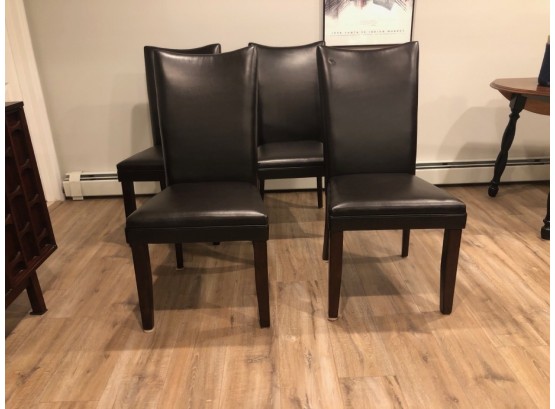 Set Of 4 Leather Dining Chairs