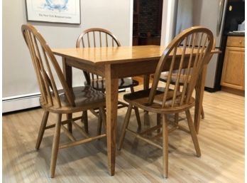 Oak Kitchen Table And 4 Windsor Chairs