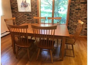 S. Bent Bros Oak Dining Table, Includes 2 18' Leaves.