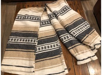 A Pair Vintage Twin Size Wool Navajo Blankets