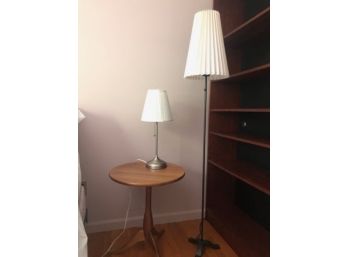 A Pair Of Lamps - Table Lamp And Metal Standing Lamp
