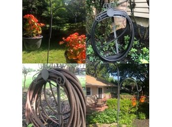 Wrought Iron Hanging Plants Posts And 2 Hose Holders