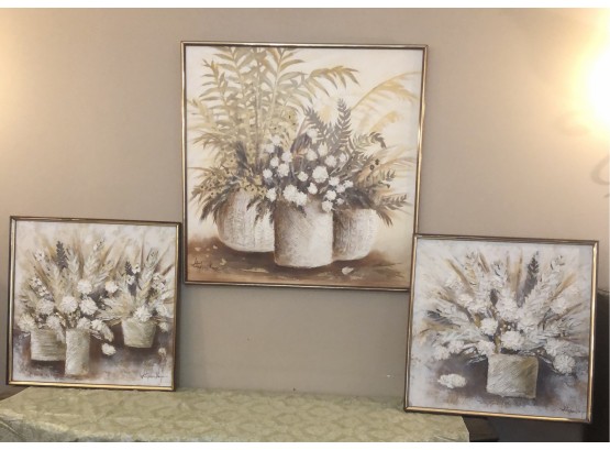 Mid-Century Textured Abstract Paintings Stephen Kaye - Set Of 3! (Large)