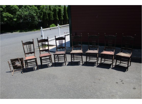 8 Antique Chairs (1 For Replacements Parts)