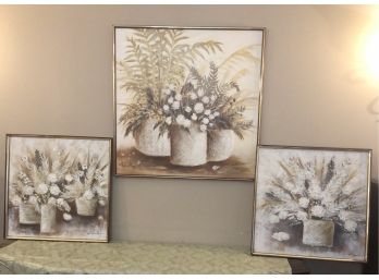 Mid-Century Textured Abstract Paintings Stephen Kaye - Set Of 3! (Large)