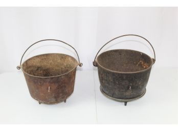 2 Cast Iron Pots