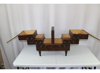 Vintage Sewing Kit - Collapsible Cabinet - Storage