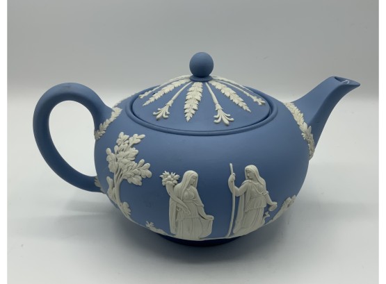 Gorgeous Blue Jasperware Wedgwood Teapot  ~ Mint ~