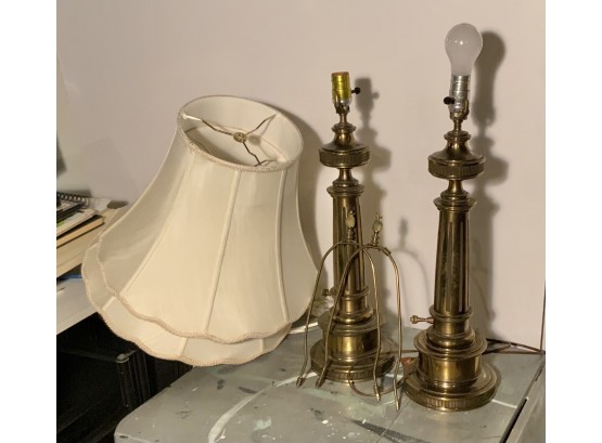 Pair Of Stiffel Brass Lamps