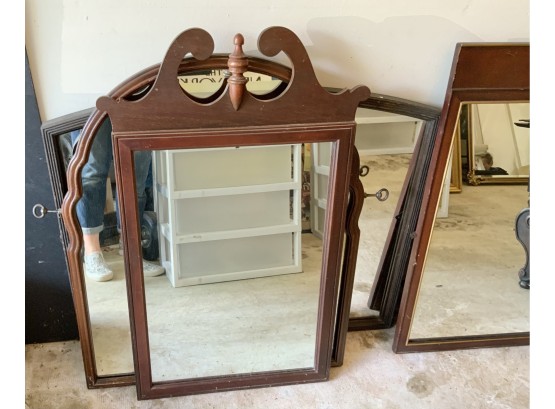 4 Vintage Wood Mirrors