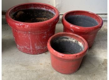 3 Red Planters