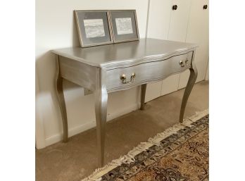 Silver Painted Table & 2 Prints