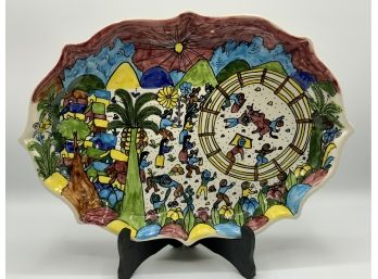 Beautiful Hand Painted Plate ~ Mexico ~ Signed