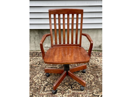 Antique Cherry Swivel, Rolling Desk Chair