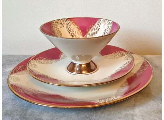Bavaria Elfenbein Porcelain Cup, Saucer And Dessert Plate