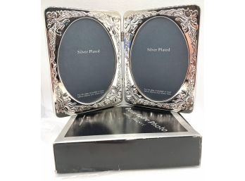 Gorgeous Silver Plated Frames Hinged Together (3.5x5'), Brand New!