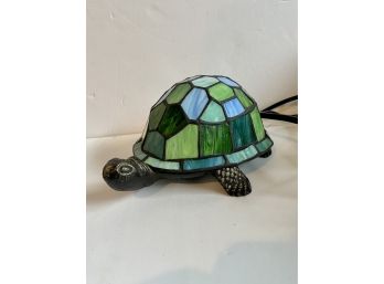 Vintage Turtle Green Glass Lamp