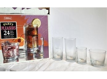 Libbey Party Pleasers 24 Pc Glassware 6 Juice Glasses, 6 Rocks Glasses, 6 Beverage Glasses, 6 Cooler Glasses